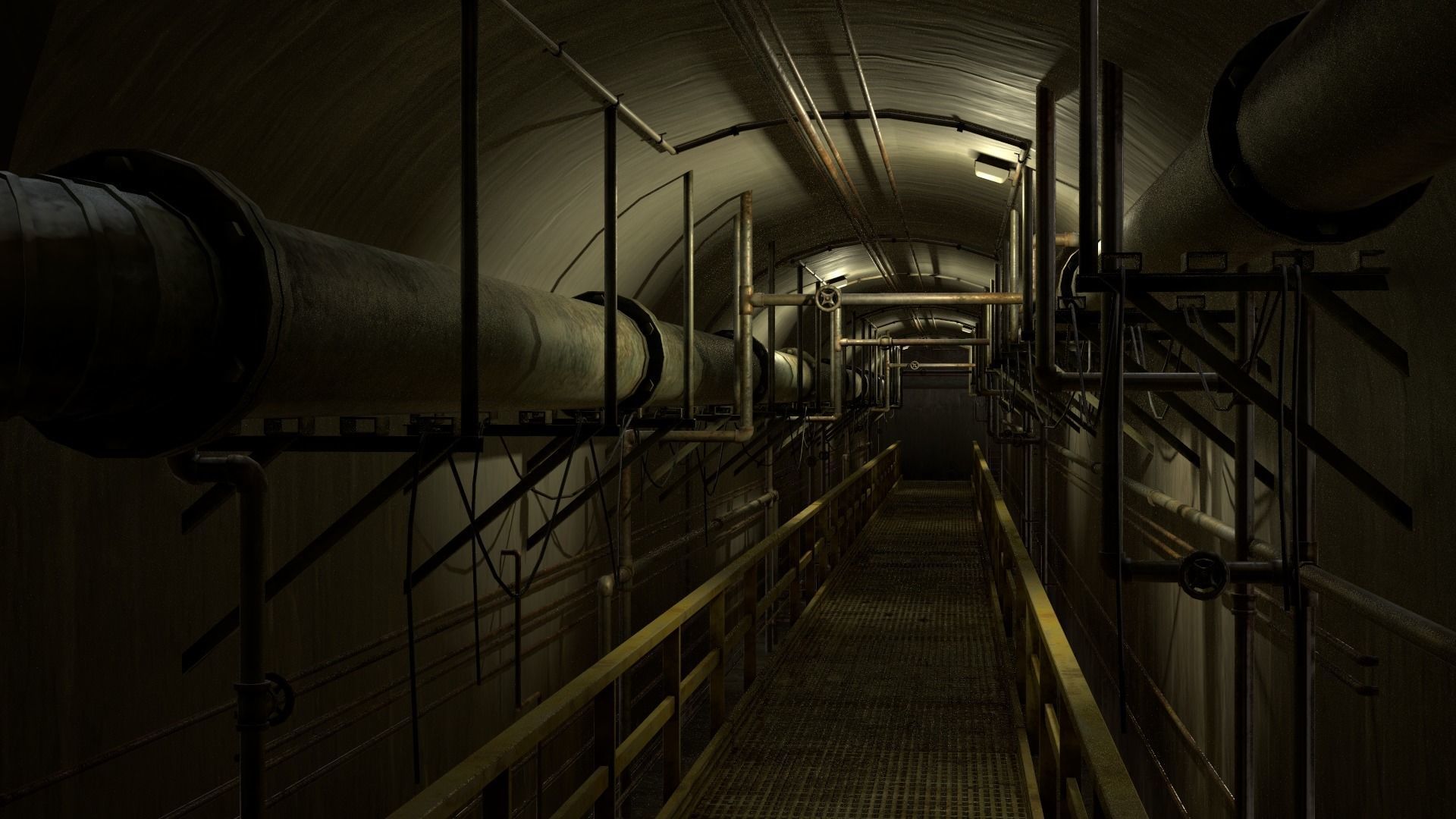 Basement Tunnel Environment Low-poly 3D model_25