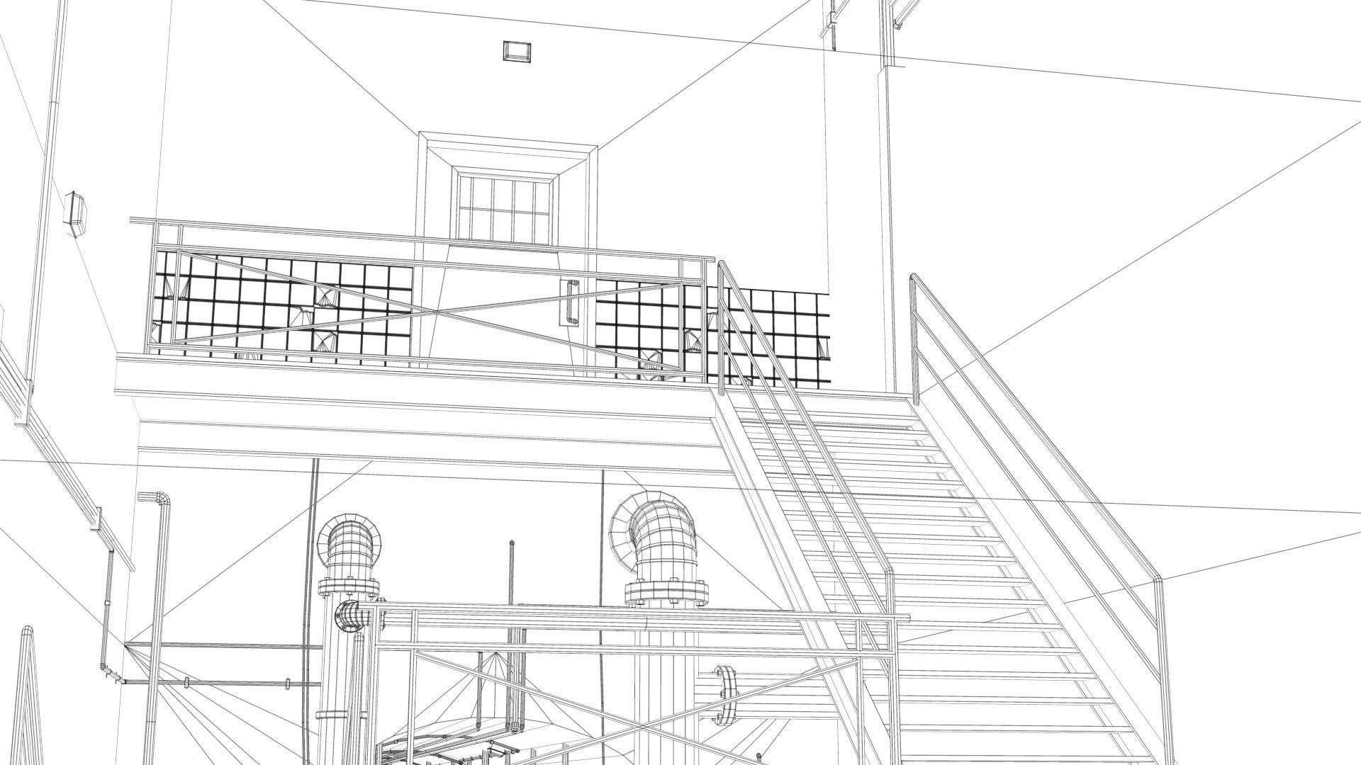 Basement Tunnel Environment Low-poly 3D model_14