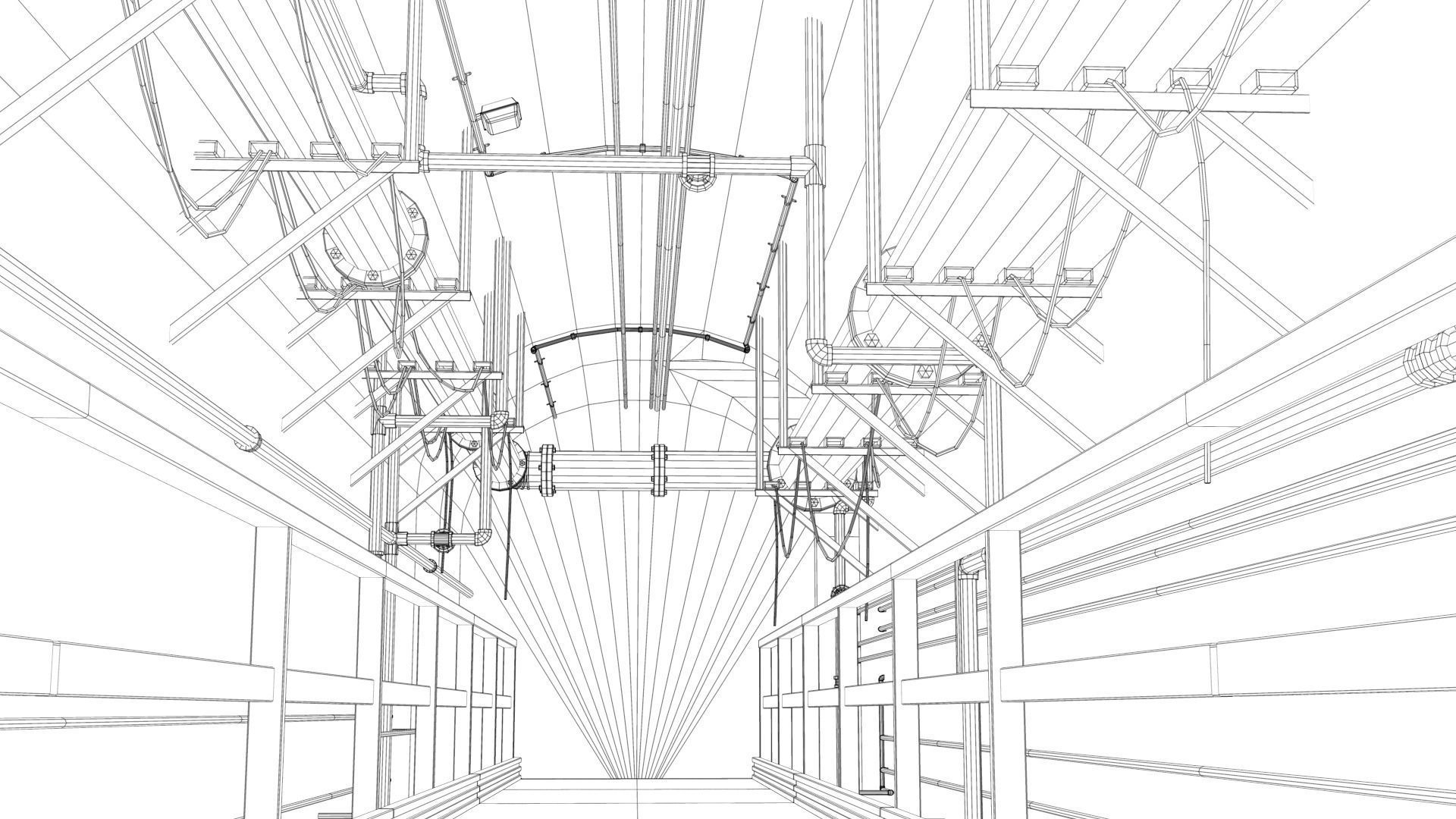 Basement Tunnel Environment Low-poly 3D model_24