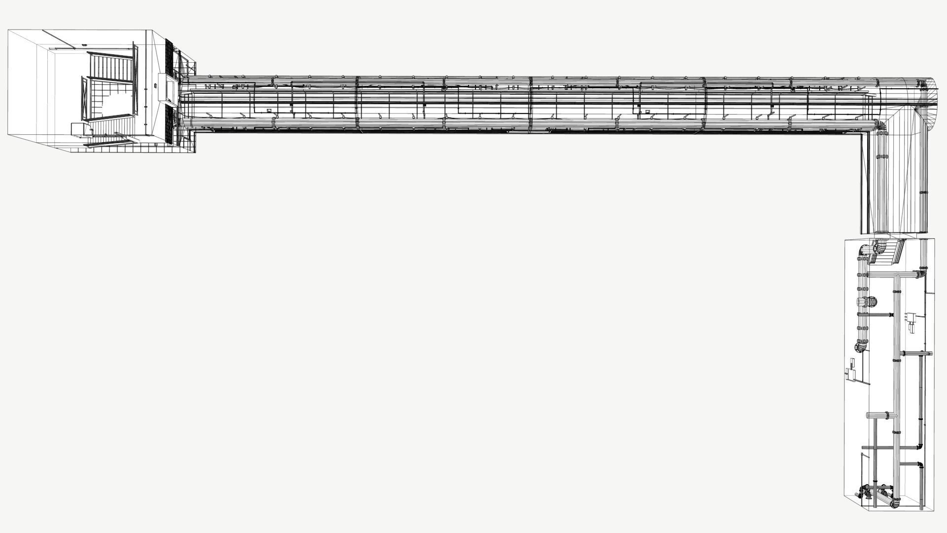 Basement Tunnel Environment Low-poly 3D model_12