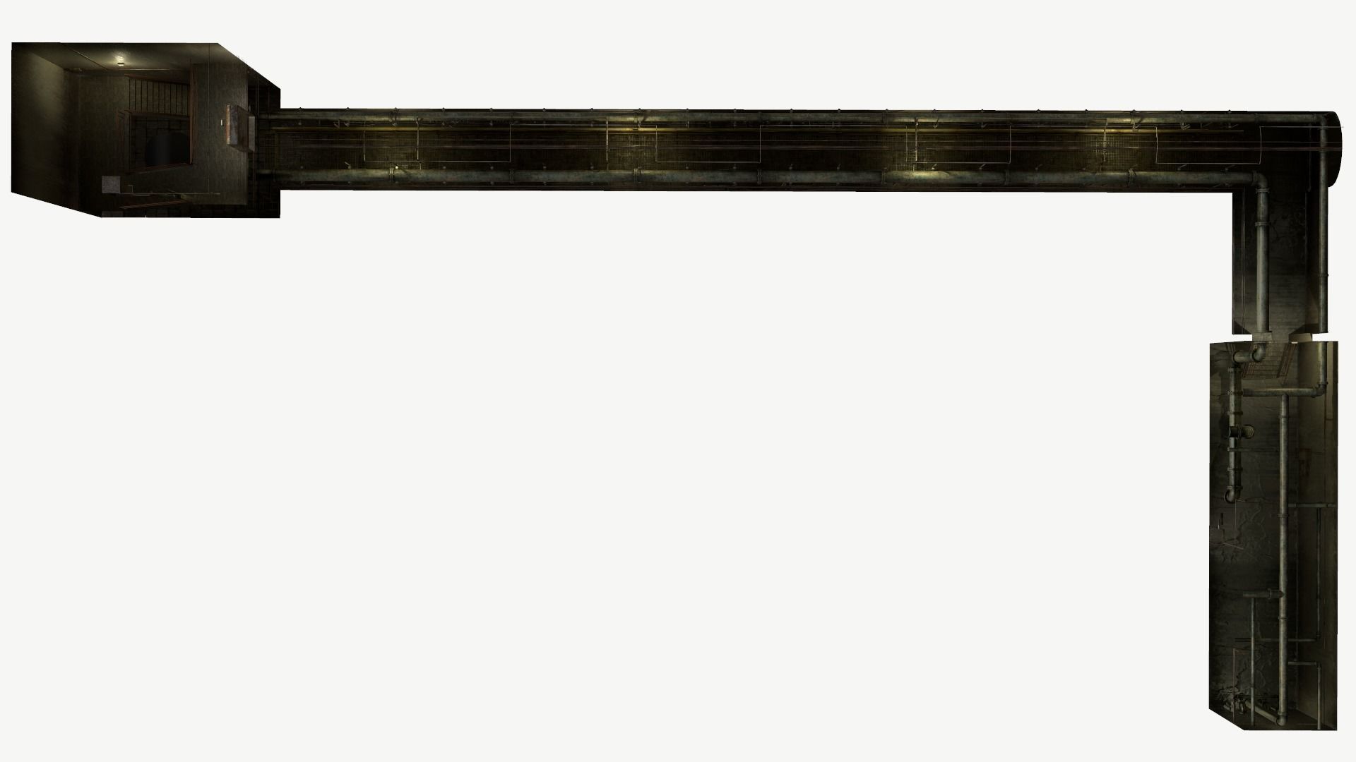 Basement Tunnel Environment Low-poly 3D model_11