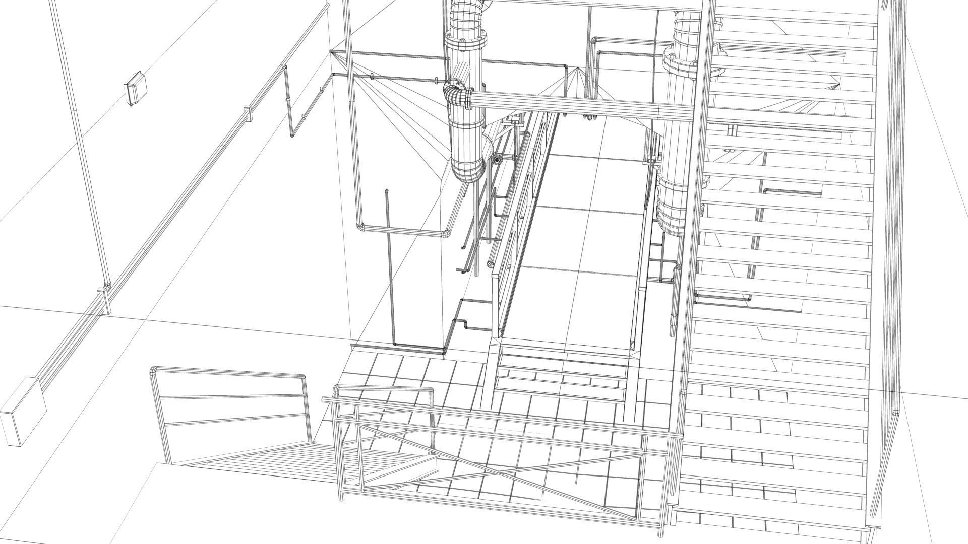 Basement Tunnel Environment Low-poly 3D model_16