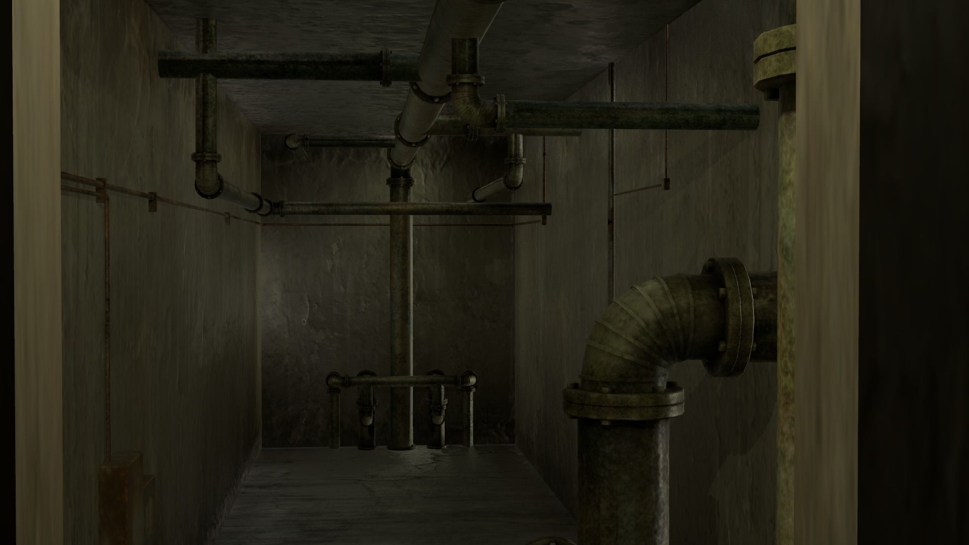 Basement Tunnel Environment Low-poly 3D model_29