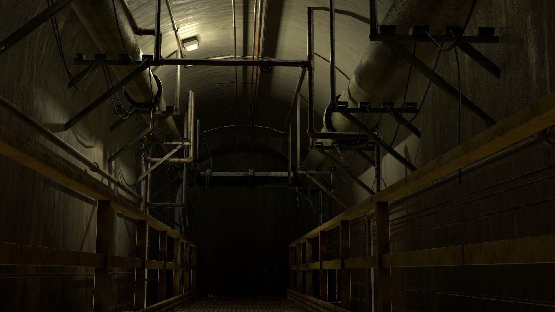 Basement Tunnel Environment Low-poly 3D model_23