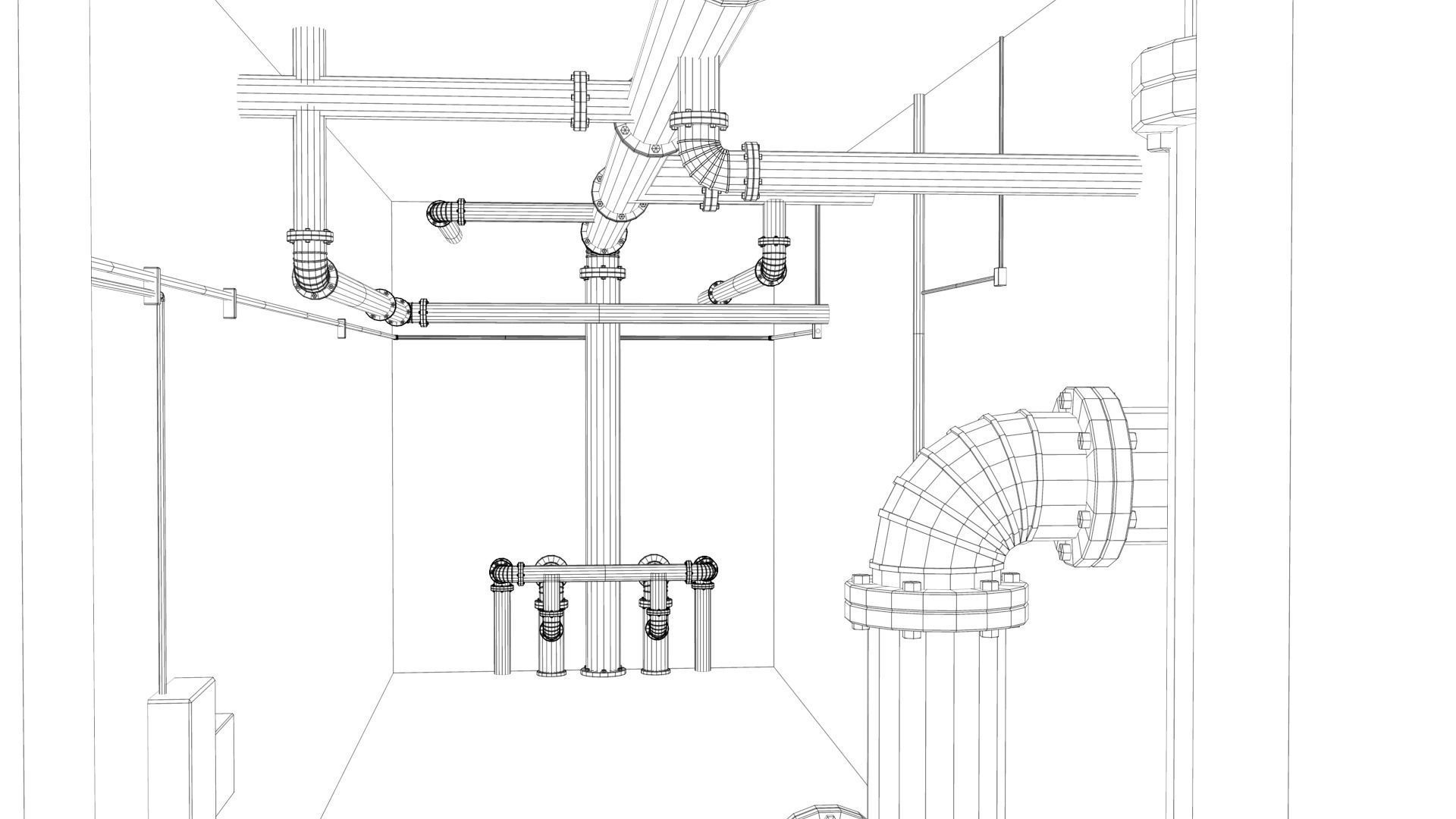 Basement Tunnel Environment Low-poly 3D model_30