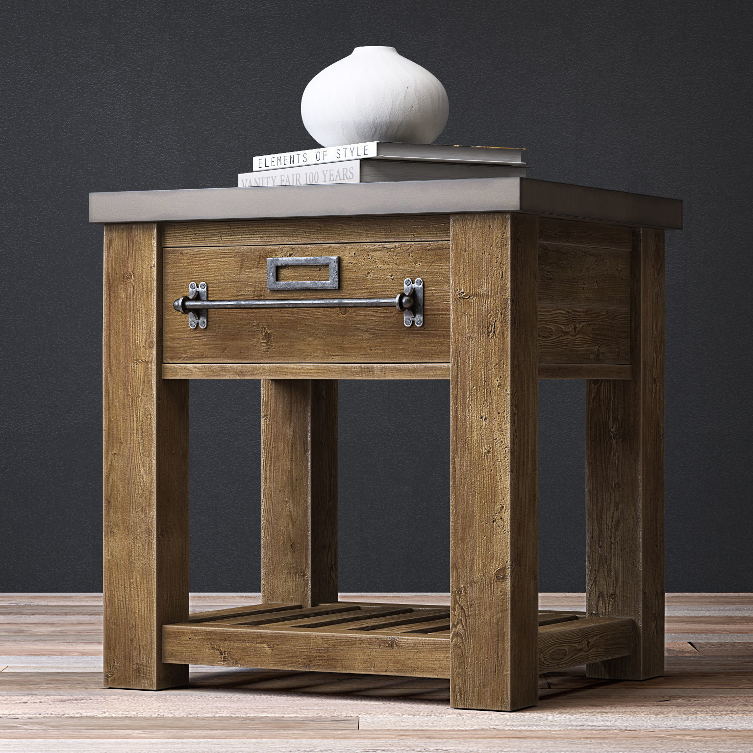 MERCANTILE 24in OPEN NIGHTSTAND 3D model_3