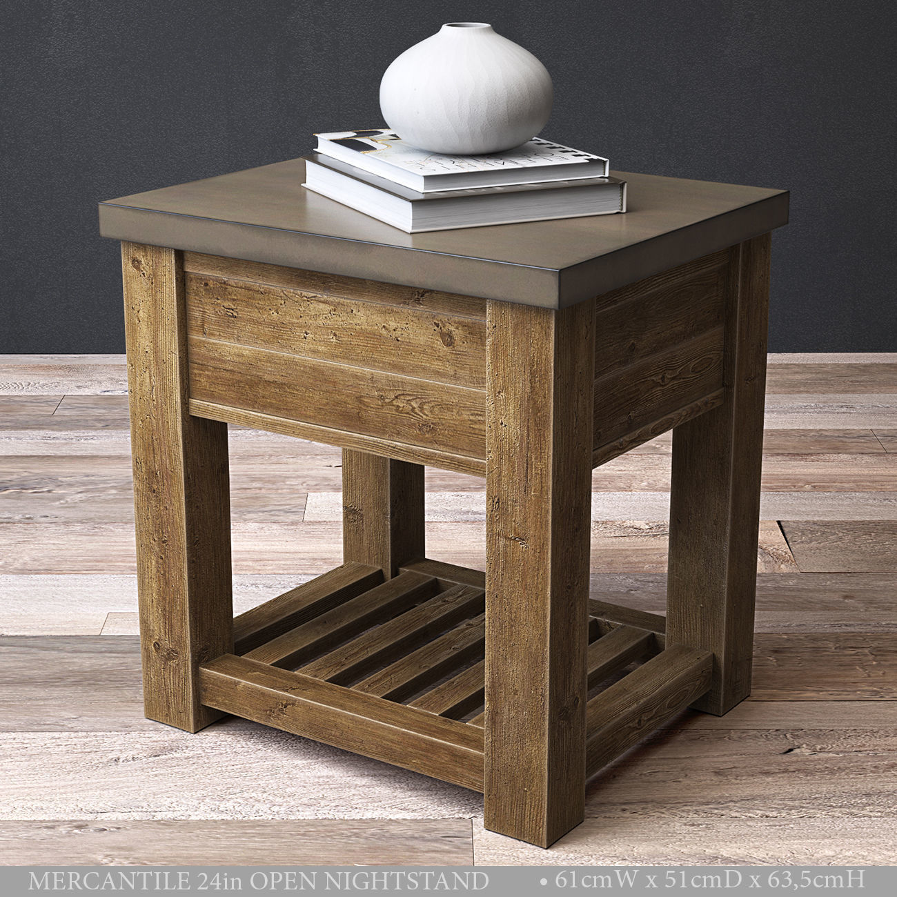 MERCANTILE 24in OPEN NIGHTSTAND 3D model_2
