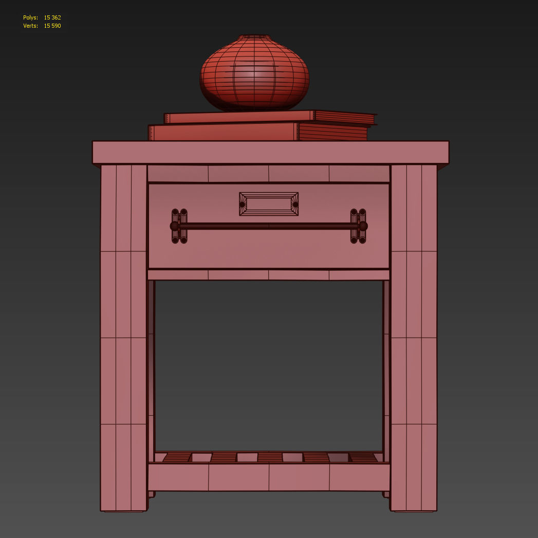 MERCANTILE 24in OPEN NIGHTSTAND 3D model_5