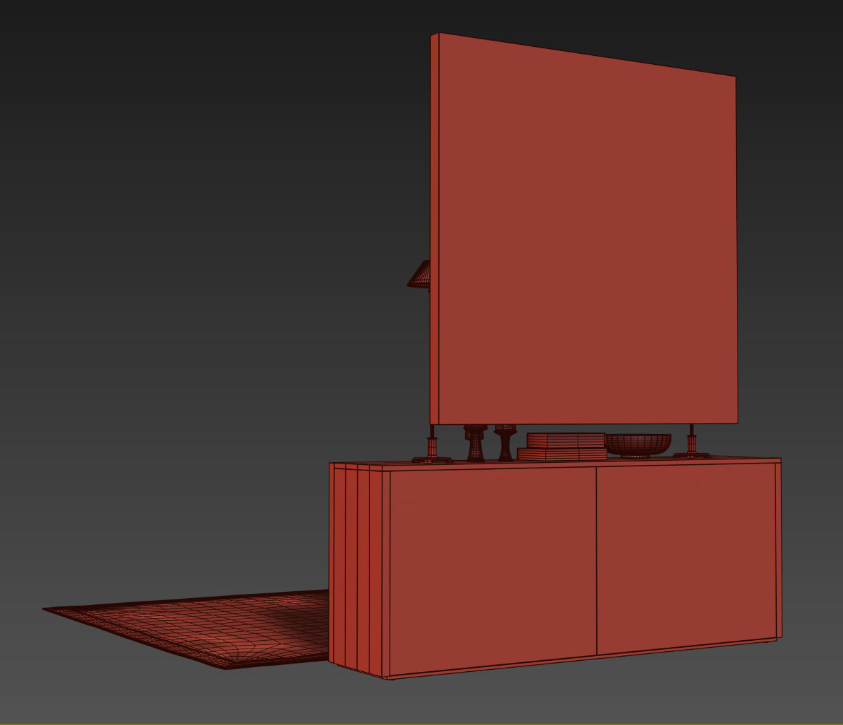 RECLAIMED RUSSIAN OAK PANEL 4-DOOR WOOD SIDEBOARD 3D model_4