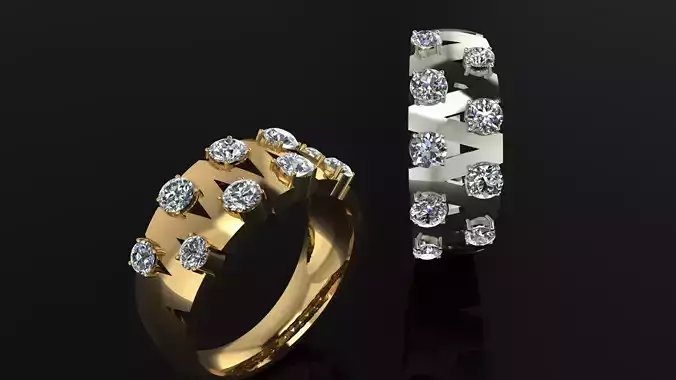 Ring gold with diamonds