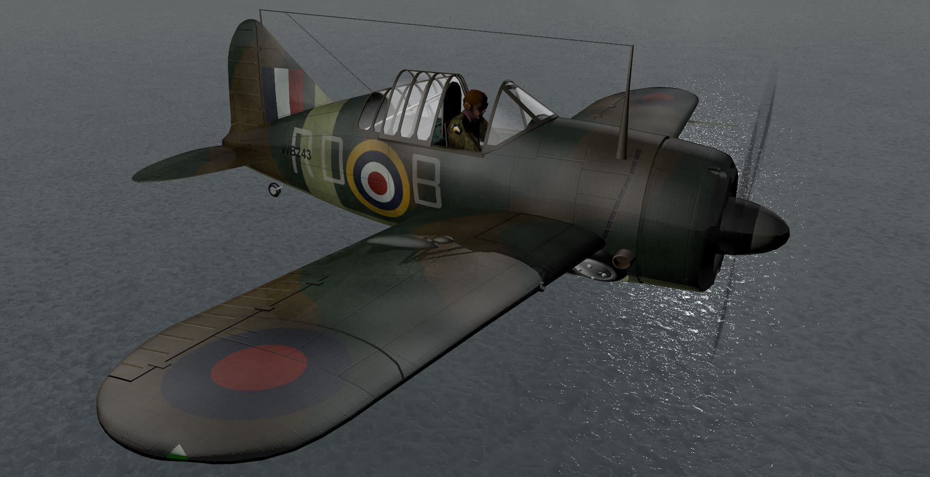 Brewster B339 Buffalo Mk-1  - RAF 3D model_9