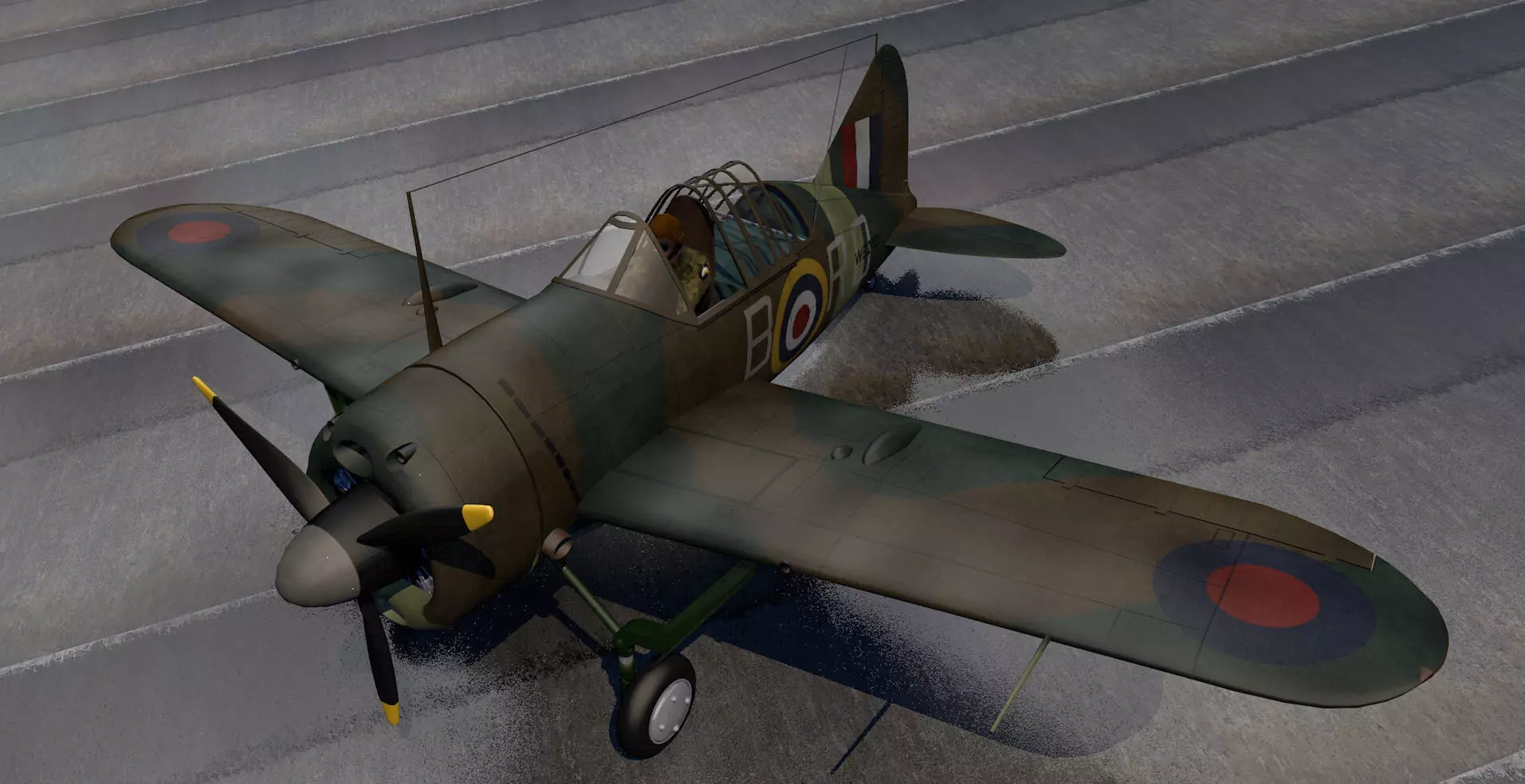 Brewster B339 Buffalo Mk-1  - RAF 3D model_0