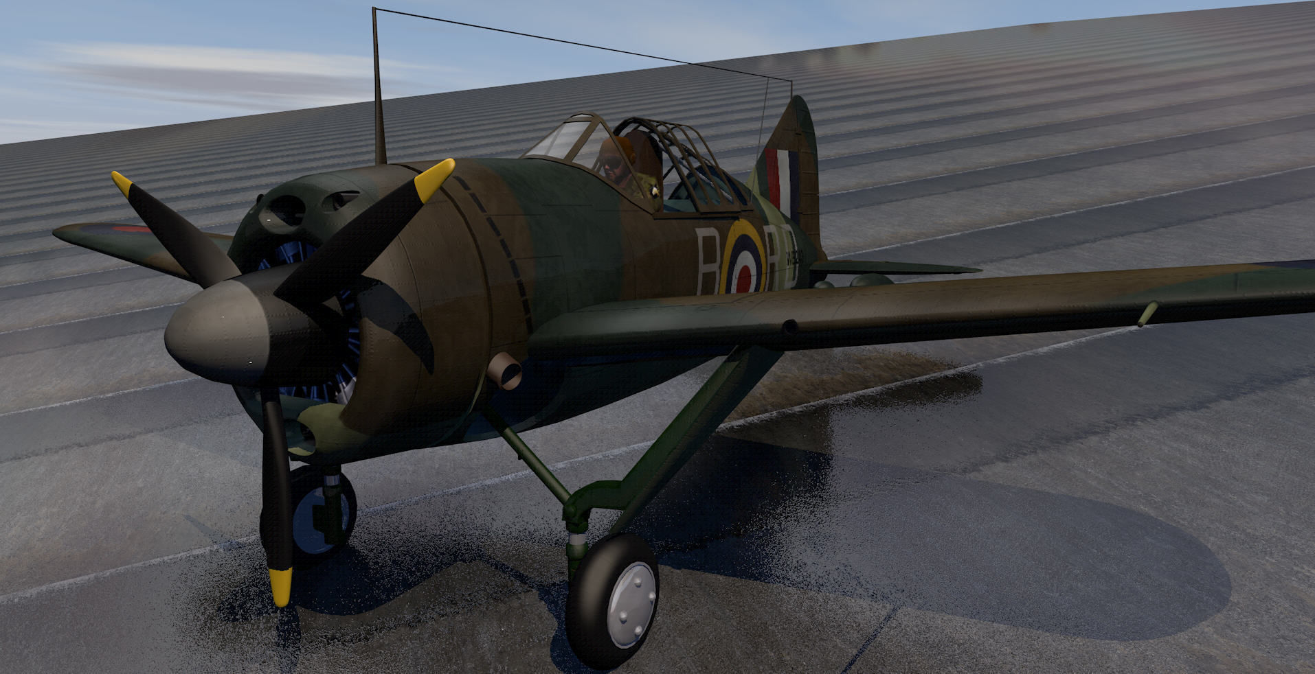 Brewster B339 Buffalo Mk-1  - RAF 3D model_2