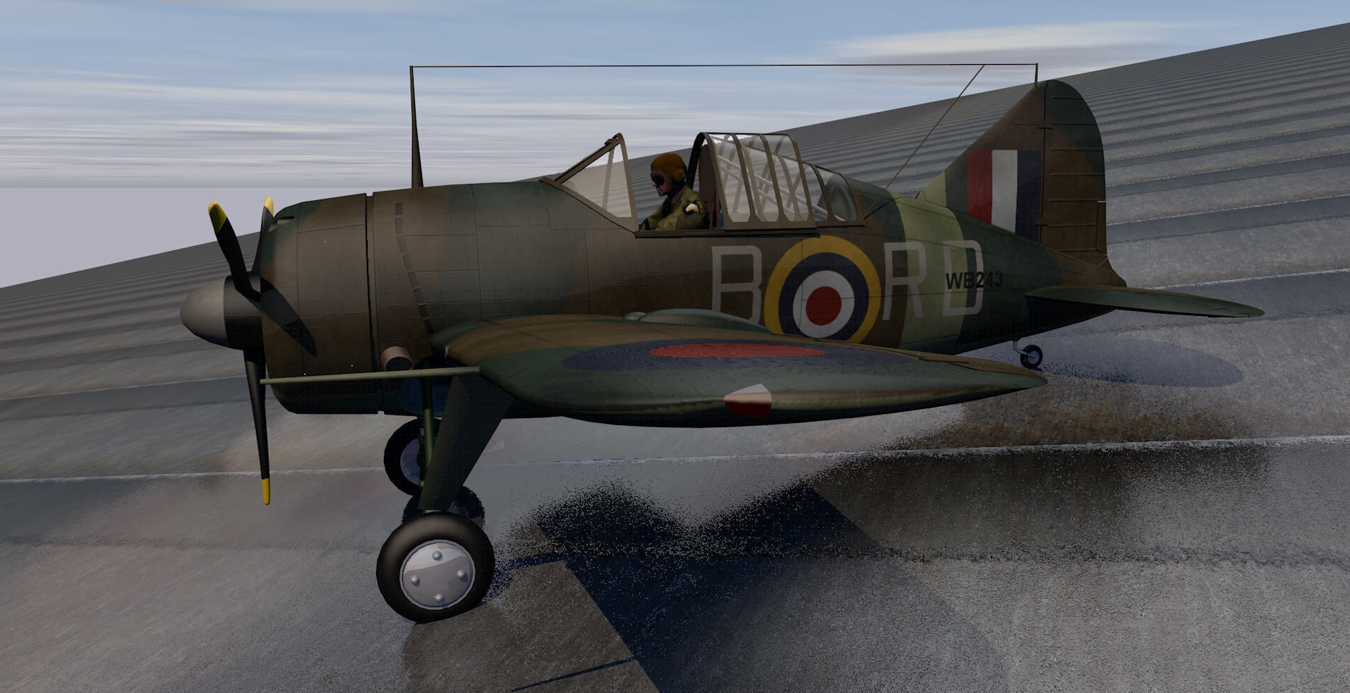 Brewster B339 Buffalo Mk-1  - RAF 3D model_3