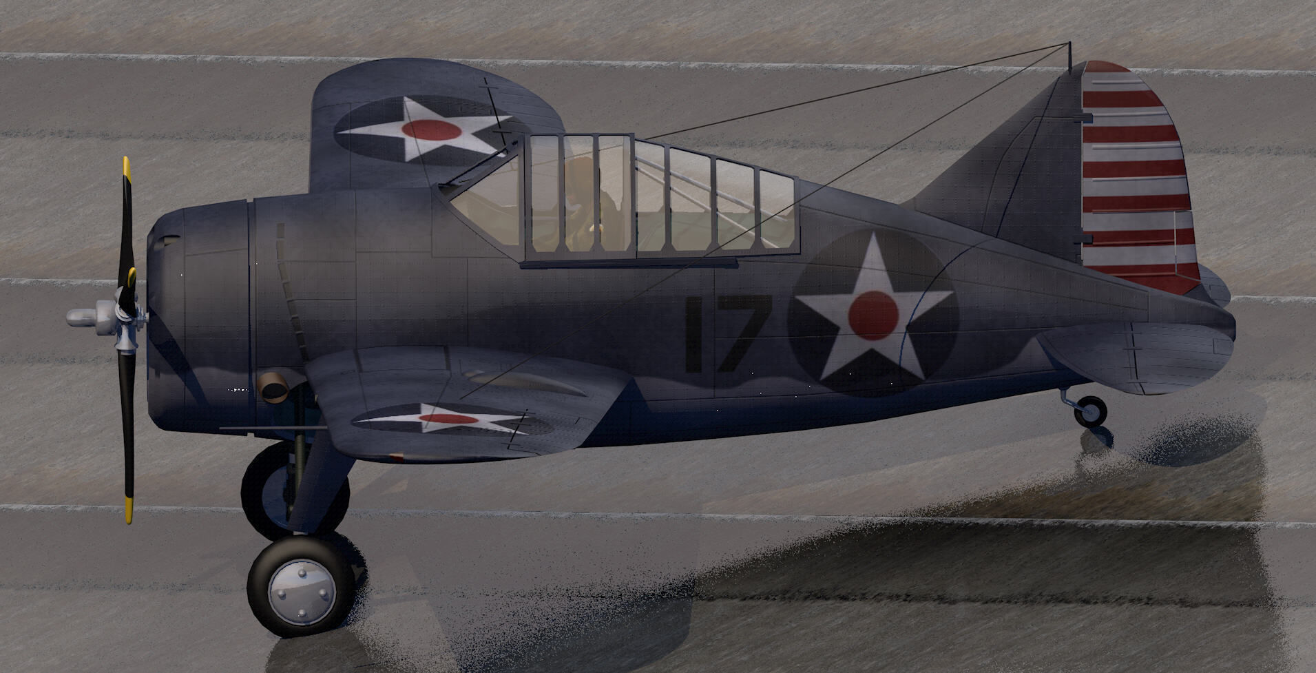 Brewster F2A-1 Buffalo 3D model_2