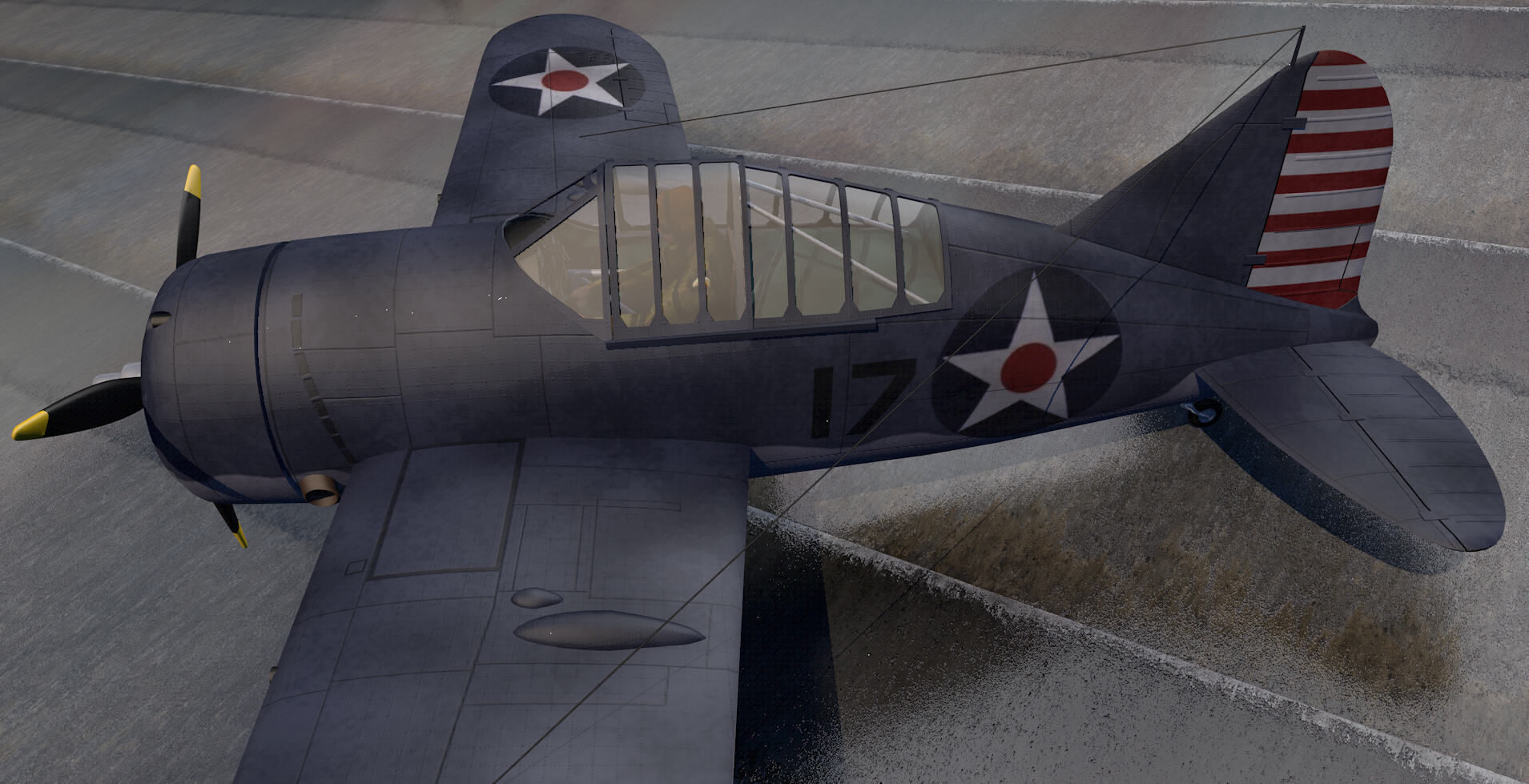 Brewster F2A-1 Buffalo 3D model_6