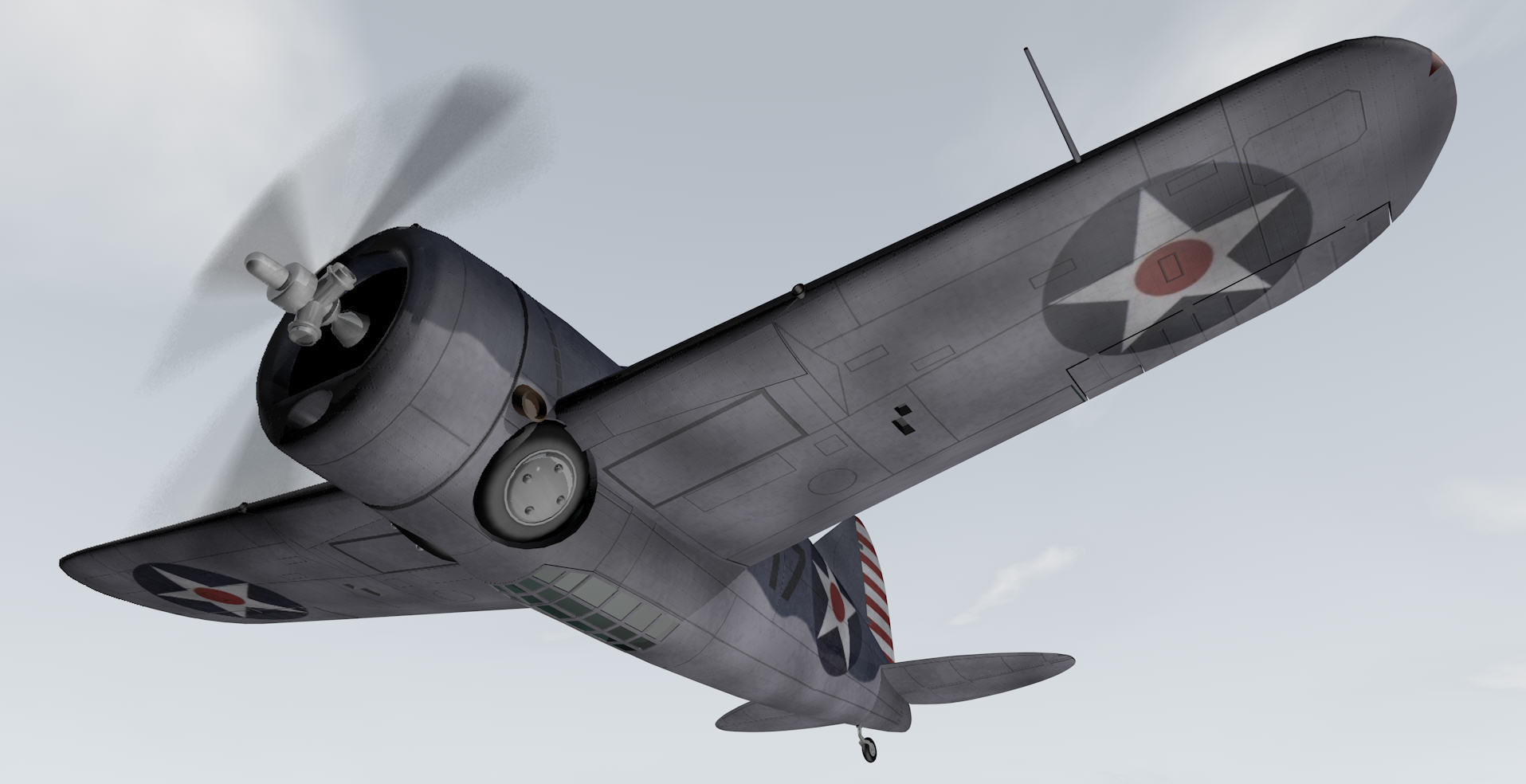 Brewster F2A-1 Buffalo 3D model_10