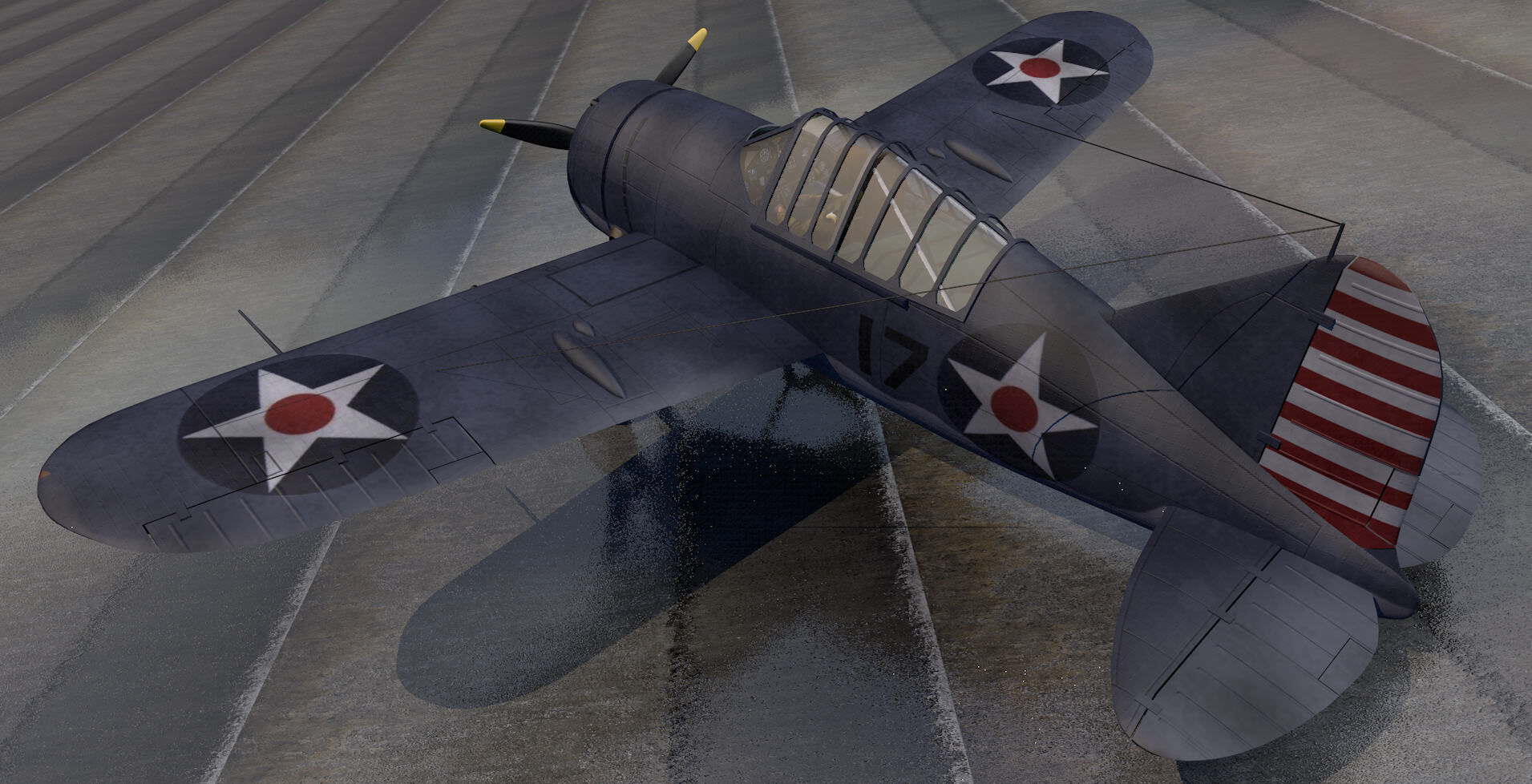 Brewster F2A-1 Buffalo 3D model_1