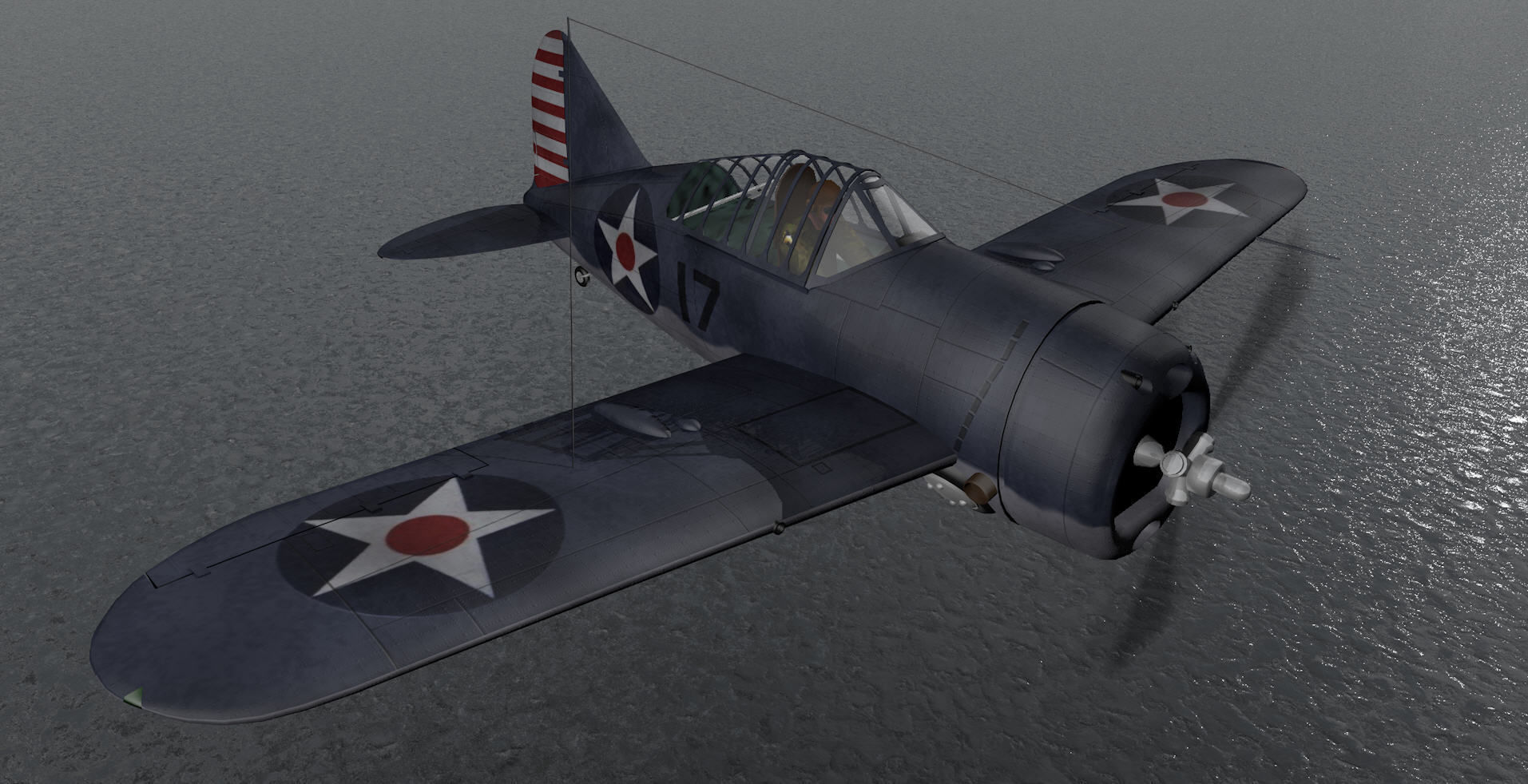 Brewster F2A-1 Buffalo 3D model_11