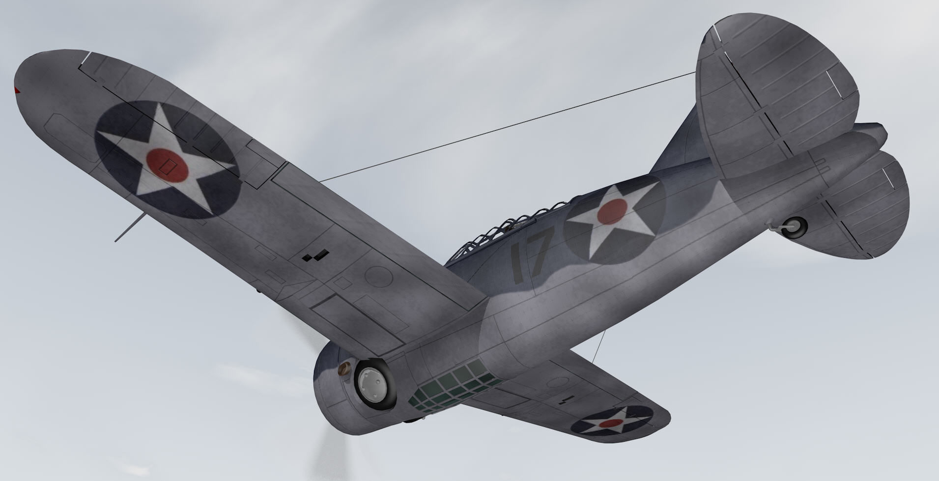 Brewster F2A-1 Buffalo 3D model_8