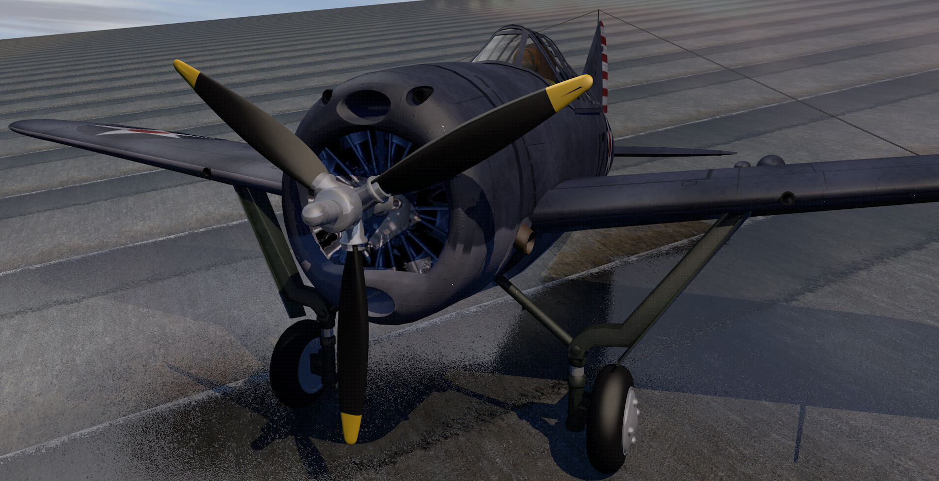 Brewster F2A-1 Buffalo 3D model_7