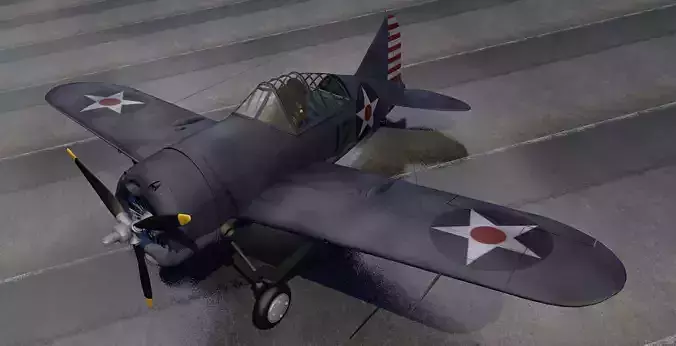 Brewster F2A-1 Buffalo 3D model
