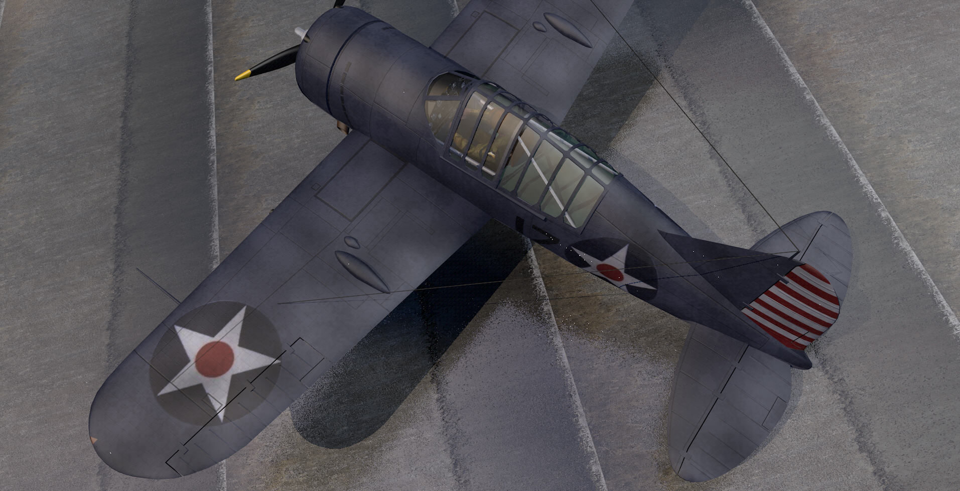 Brewster F2A-1 Buffalo 3D model_4