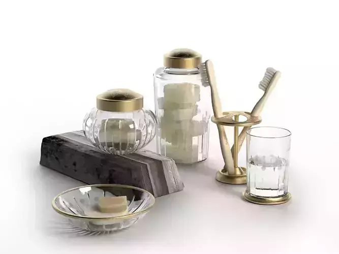 Etched Glass Bath Accessories