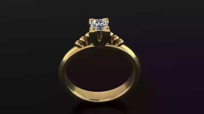 Ring gold with diamond in center