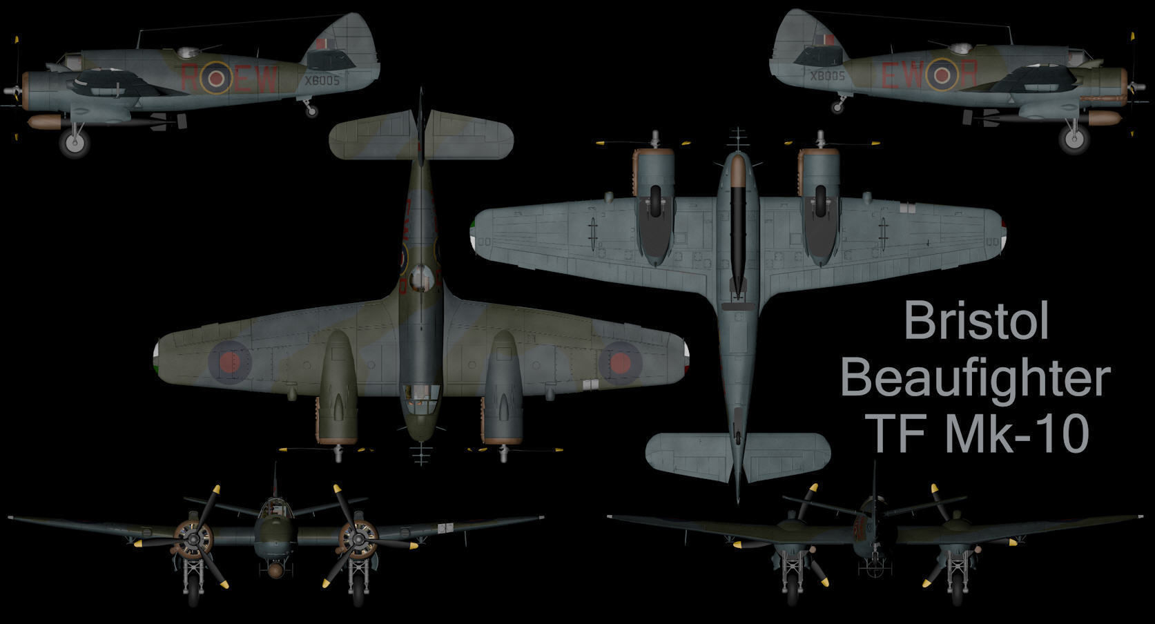 Bristol Beaufighter Mk-10 3D model_15