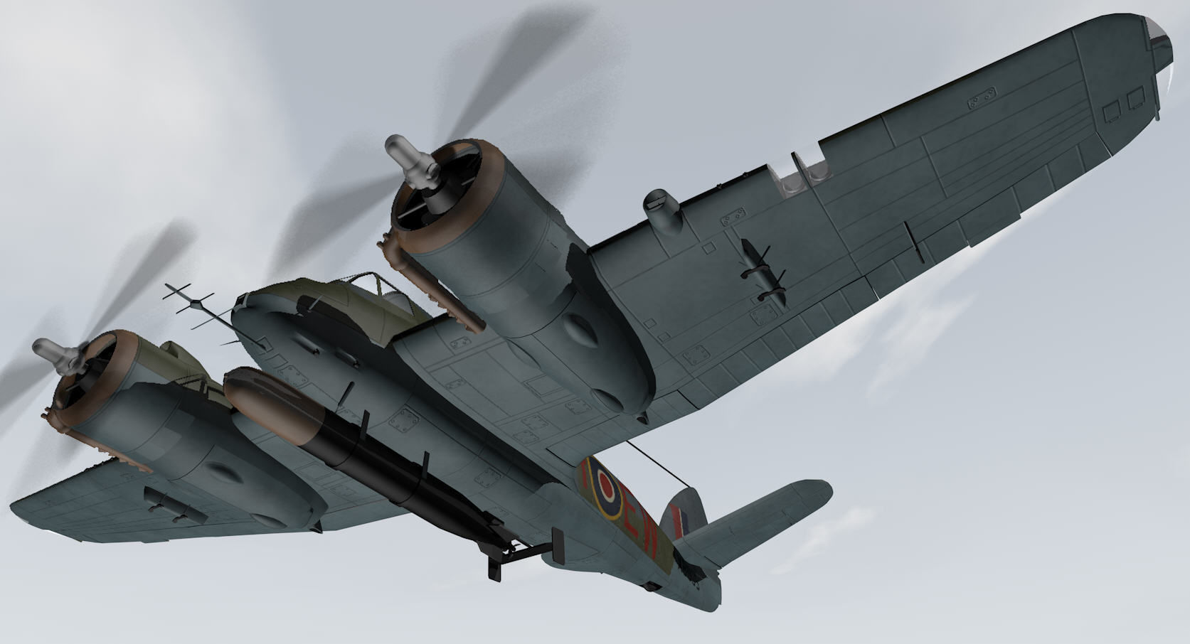 Bristol Beaufighter Mk-10 3D model_14