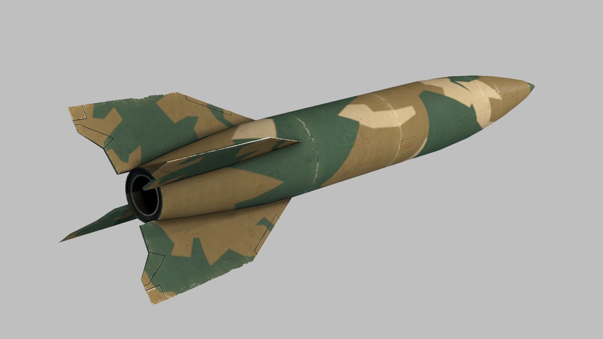  V-2 Ballistic Missile Low-poly 3D model_1