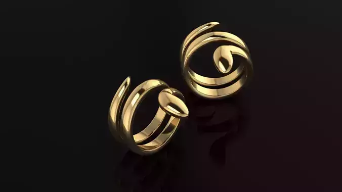 Ring two gold and silver rings