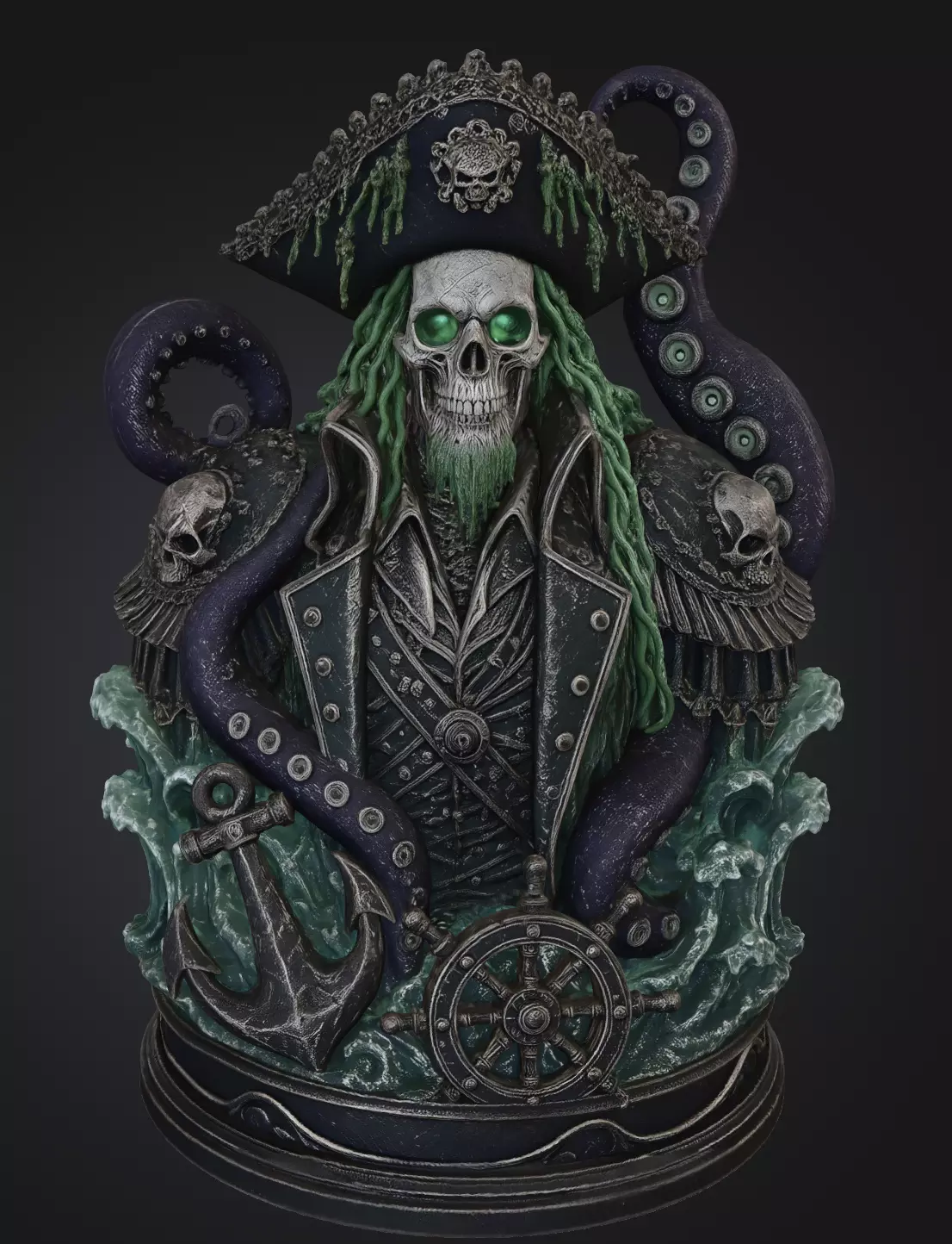 Deep Sea Undead Captain Bust 3D print model