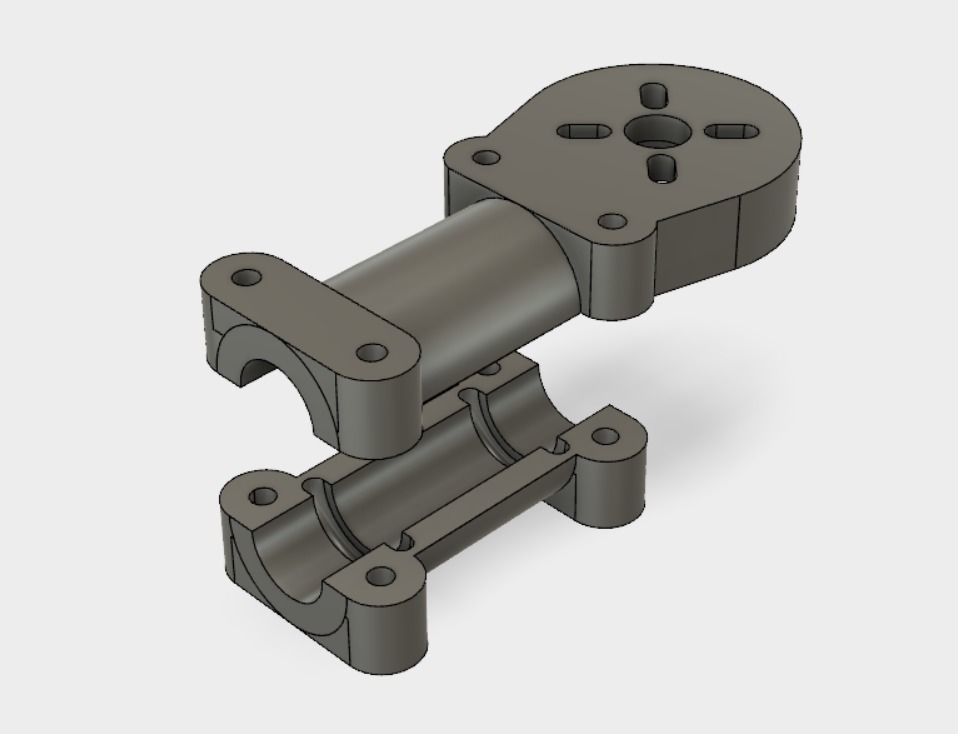 12mm round arm motor mount 3D print model_2