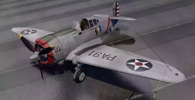 Curtiss P-36A Hawk 3D model
