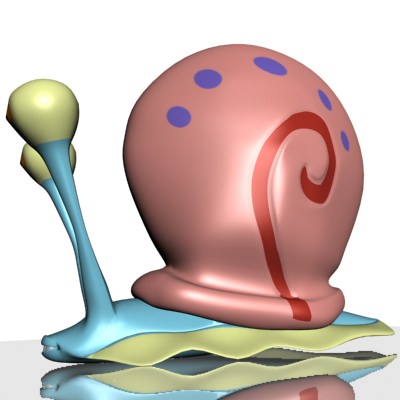 Gary the snail Low-poly 3D model_3