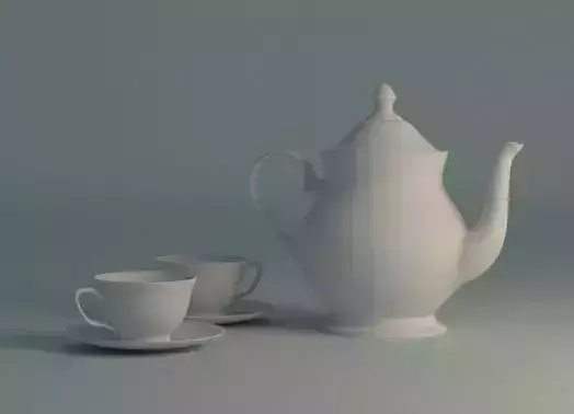 Teapot and Cups 3D model