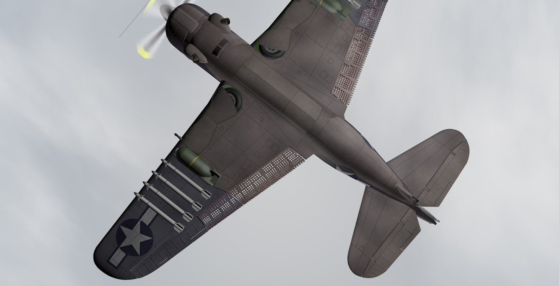 Curtiss SB2C-4 Helldiver or A-25 Shrike 3D model_20