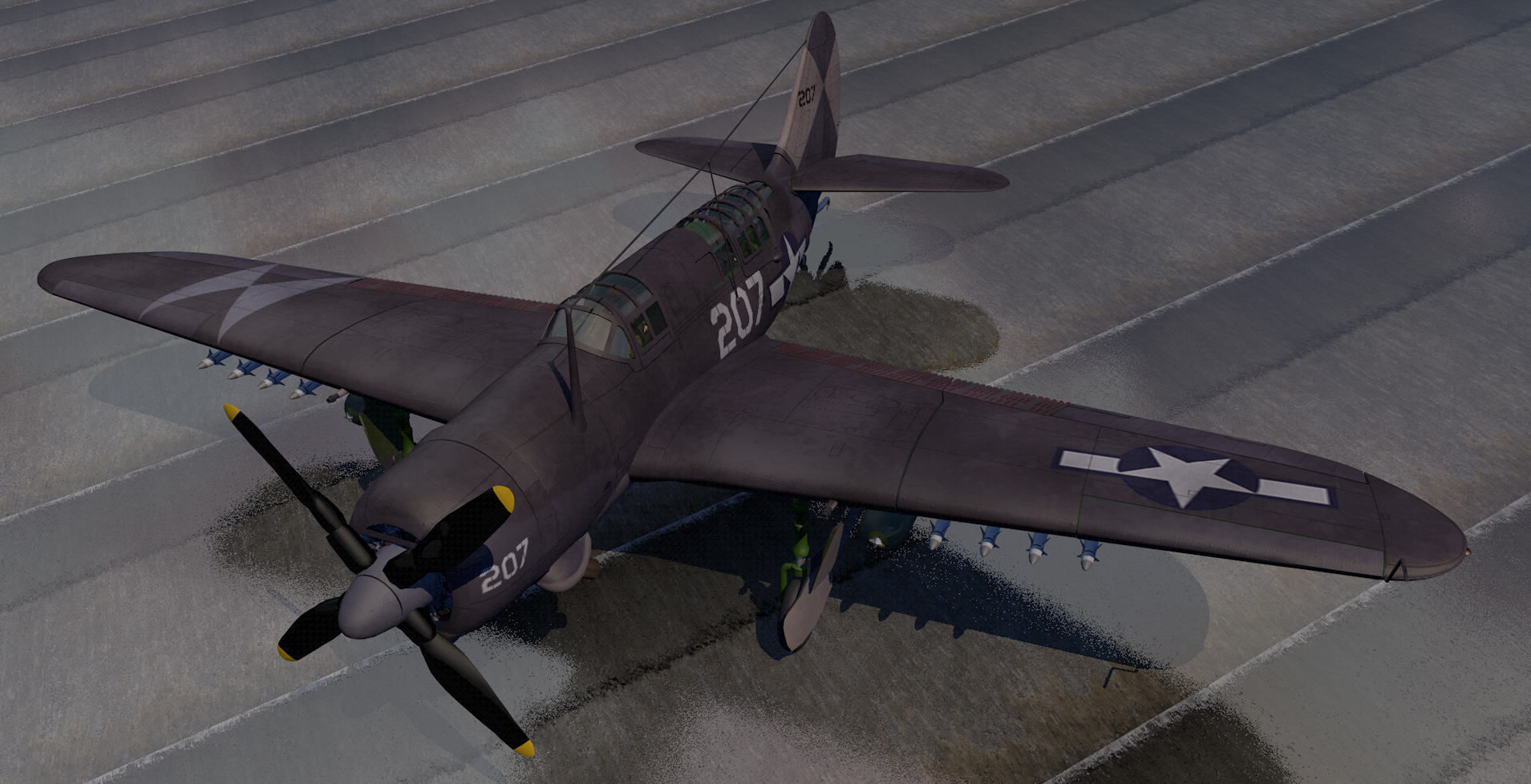 Curtiss SB2C-4 Helldiver or A-25 Shrike 3D model_9