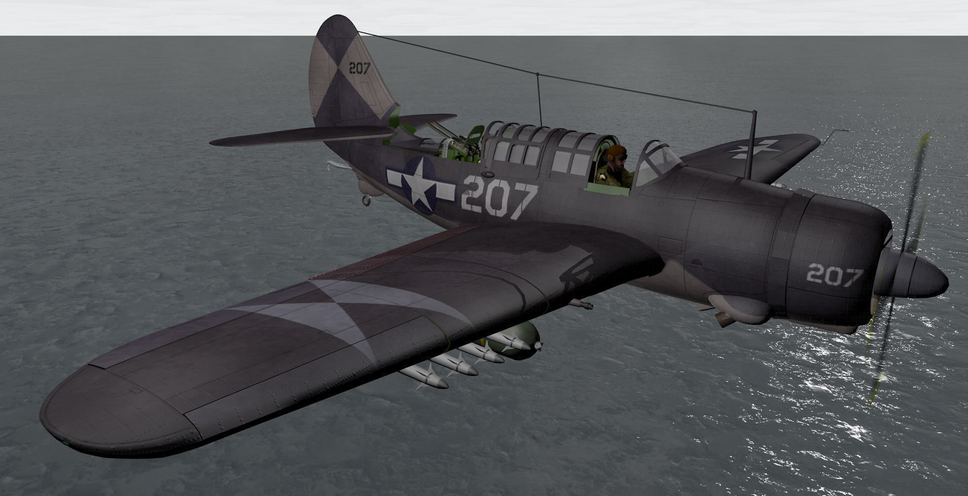 Curtiss SB2C-4 Helldiver or A-25 Shrike 3D model_21
