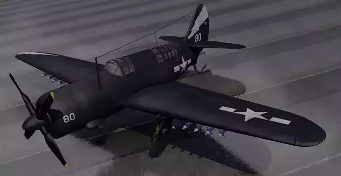 Curtiss SB2C-4 Helldiver or A-25 Shrike 3D model