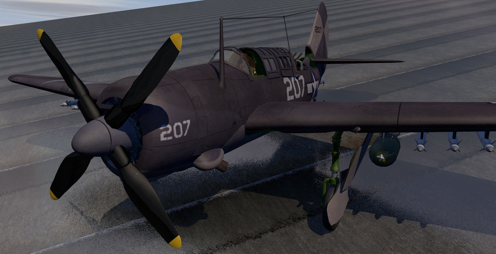 Curtiss SB2C-4 Helldiver or A-25 Shrike 3D model_13