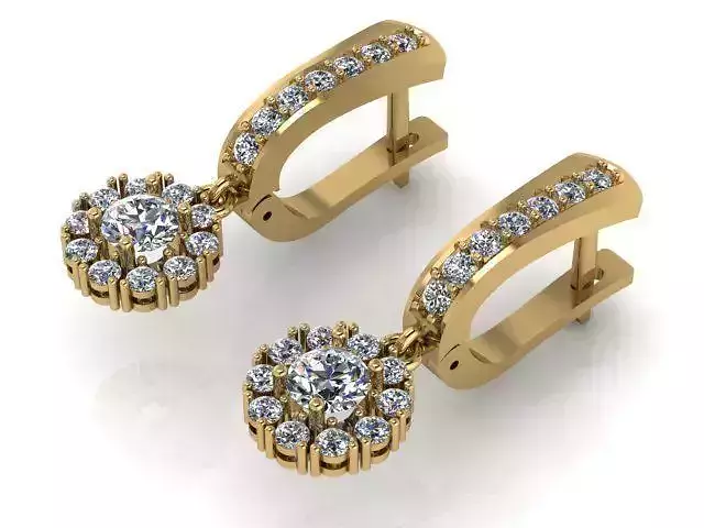 Earrings rose gold with diamonds