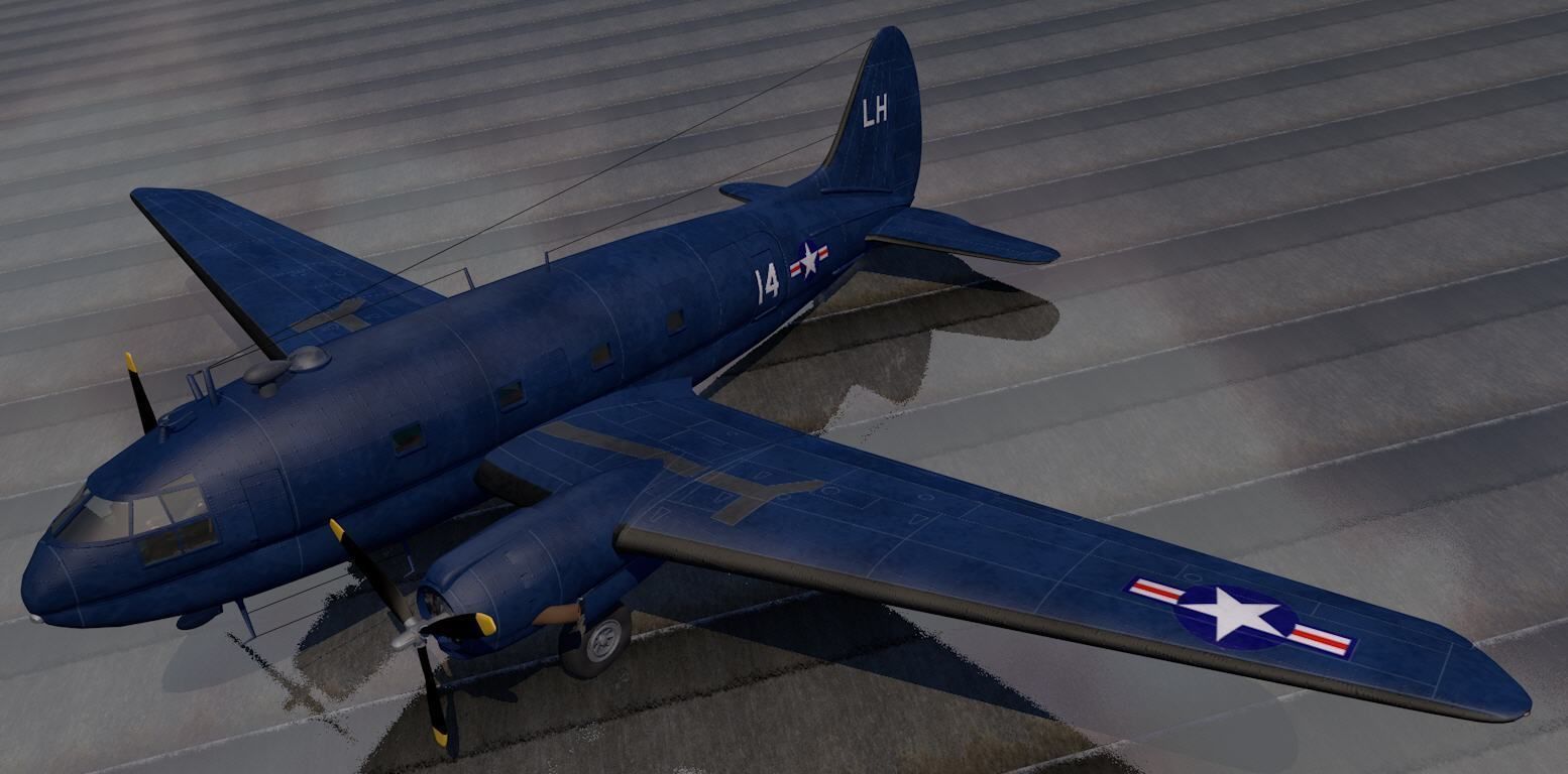 Curtiss-Wright C-46 Commando 3D model_2