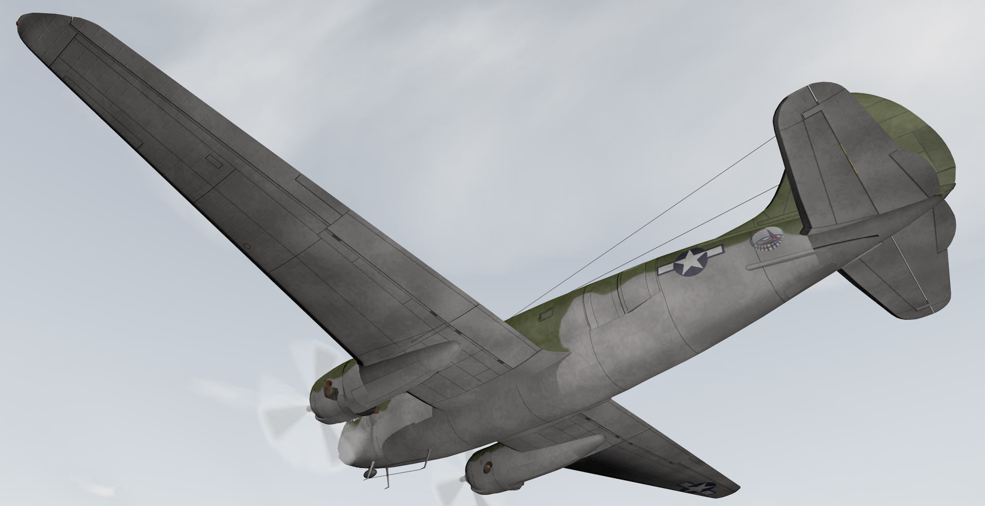 Curtiss-Wright C-46 Commando 3D model_12