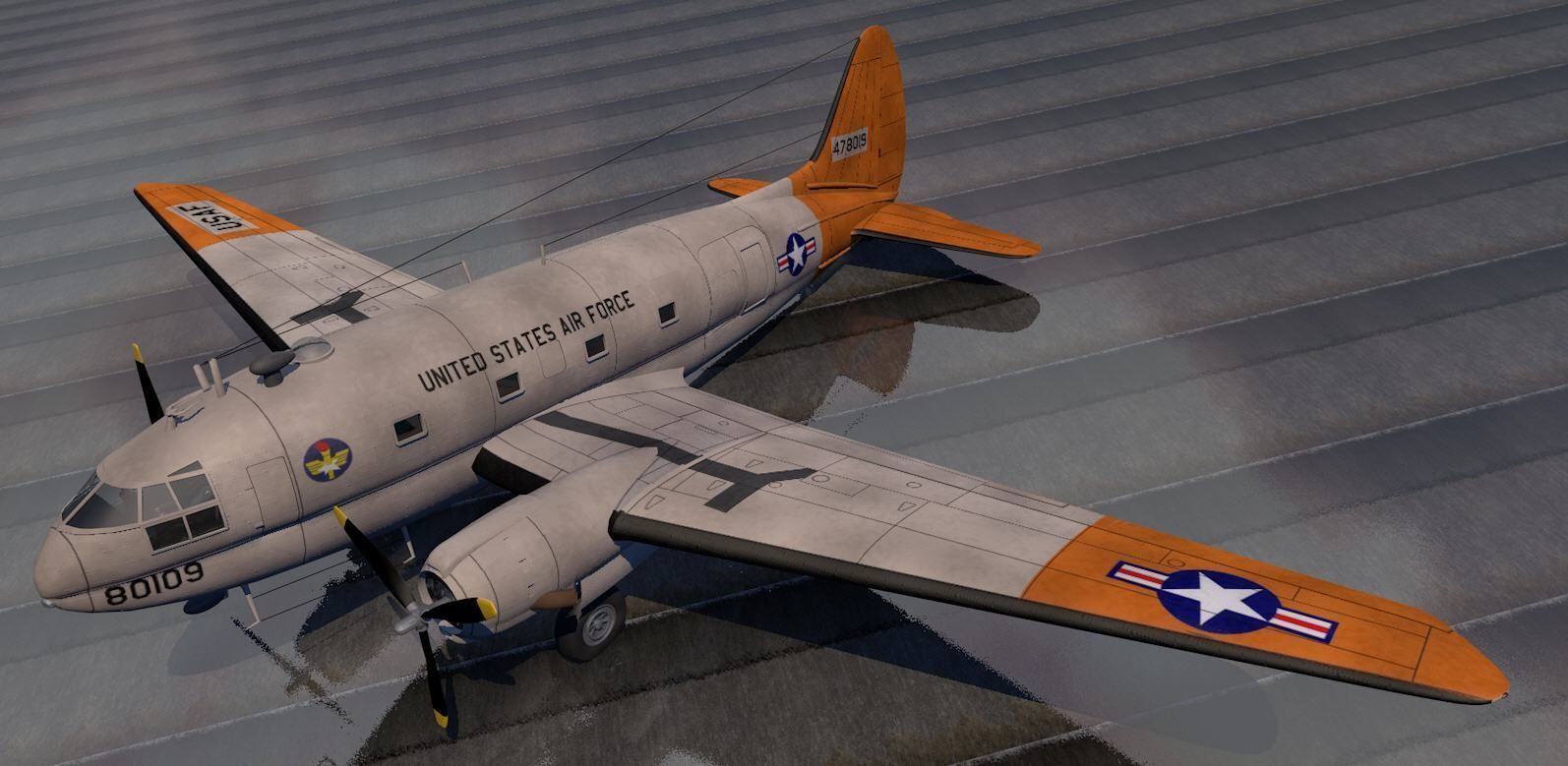 Curtiss-Wright C-46 Commando 3D model_1