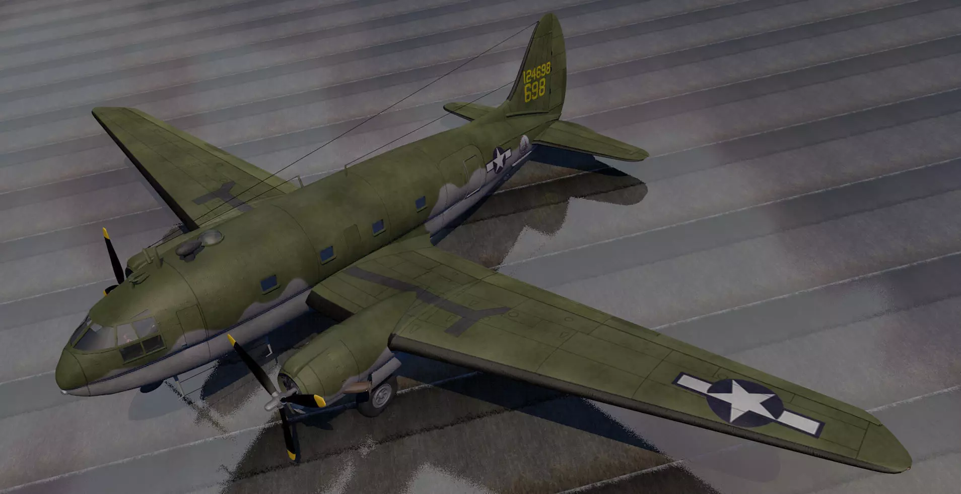 Curtiss-Wright C-46 Commando 3D model_0
