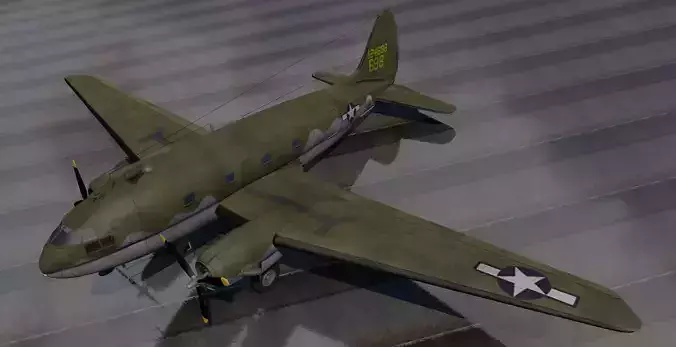 Curtiss-Wright C-46 Commando 3D model
