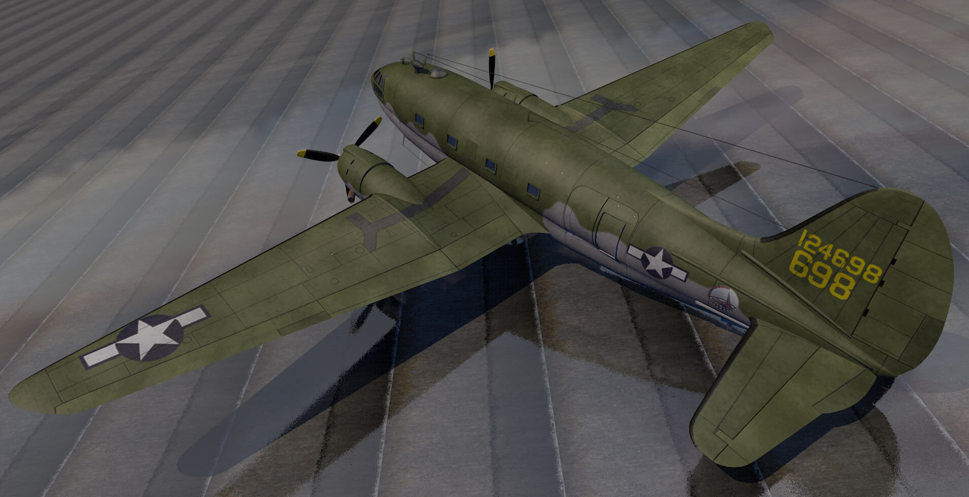Curtiss-Wright C-46 Commando 3D model_4